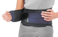 Lumbar Back Brace with Removable Pad, Unisex, One Size Fits Most- Black