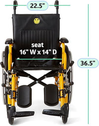 Medline 14" Wide Pediatric Wheelchair with Elevating Leg Rests