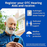 Medline Comfortable & Rechargeable OTC Hearing Aids, White, Behind-The-Ear, 4 Environmental Settings, Water Resistant, Adjustable Volume, Mild to Moderate Hearing Loss, Noise Reduction