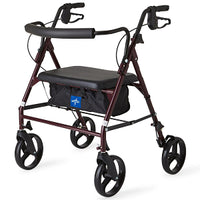 Medline Basic Steel Rollator with 8" Wheels, Black