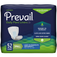 Prevail Incontinent Pad 12.5" L Pant Liner PL-100/1, Light to Moderate, 52 Ct