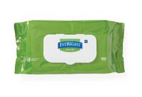 FitRight Aloe Fragrance-Free Wet Wipes, 8" x 10", Flip Top Lid, 100 Wipes/Pack