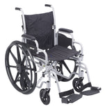 Poly Fly Light Weight Transport Chair Wheelchair with Swing away Footrests, 20" Seat