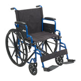 Blue Streak Wheelchair with Flip Back Desk Arms, Swing Away Footrests, 18