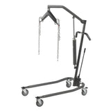 Hydraulic Patient Lift with Six Point Cradle, 5" Casters, Silver Vein