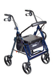 Duet Dual Function Transport Wheelchair Rollator Rolling Walker, Blue