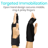 Vive Boxer Finger Splint Brace- Supports Pinky, Ring, Middle Metacarpals and Knuckles - Right or Left Adjustable Hand Brace - Straightening for Trigger Finger, Injury, Fracture, Broken, Tendonitis