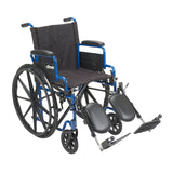 Blue Streak Wheelchair with Flip Back Desk Arms, Elevating Leg Rests, 18" Seat