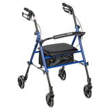 Adjustable Height Rollator Rolling Walker with 6" Wheels, Blue