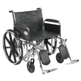 Sentra EC Heavy Duty Wheelchair, Detachable Full Arms, Elevating Leg Rests, 24