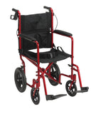 ExpeditionLightweight  Transport Wheelchair with Hand Brakes, Red