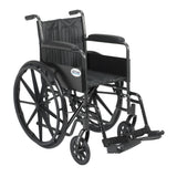 Silver Sport 2 Wheelchair, Non Removable Fixed Arms, Swing away Footrests, 18