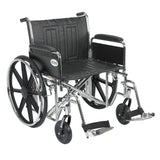 Sentra EC Heavy Duty Wheelchair, Detachable Full Arms, Swing away Footrests, 24